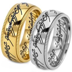 ***COI Titanium Black/Gold Tone/Silver Lord The Ring Ring-01270BB