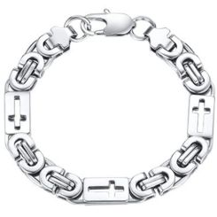 ***COI Titanium Cross Bracelet With Steel Clasp(Length: 8.66 inches)-01294BB
