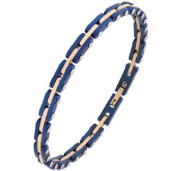 ***COI Titanium Blue Rose Bracelet With Steel Clasp(Length: 8.85 inches)-01304BB