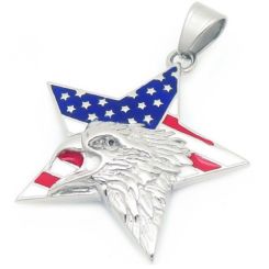 ***COI Titanium American Flag Eagle Pendant-01331BB