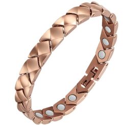 ***COI Titanium Black/Gold Tone/Silver/Rose Bracelet With Steel Clasp(Length: 8.27 inches)-01338BB
