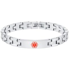 ***COI Titanium Medical Alert Bracelet With Steel Clasp(Length: 7.48 inches)-01363BB