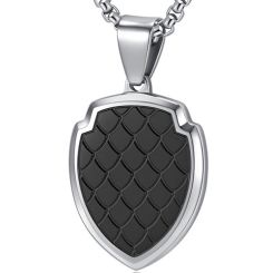 ***COI Titanium Black/Gold Tone Silver Pendant-01369BB