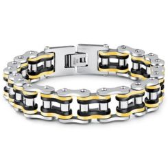 ***COI Titanium Black Silver Ceramic Bracelet With Steel Clasp(Length: 8.27 inches)-01575BB