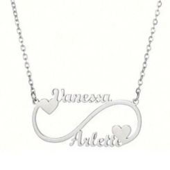 ***COI Titanium Gold Tone/Silver Custom Names Necklace(Length: 19.68 inches)-01673BB