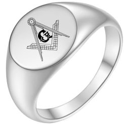 ***COI Titanium Black/Silver/Gold Tone/Rose Masonic Freemason Ring-01735BB