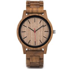 COI Black Titanium Koa Wood Watch With Steel Clasp(Length: 8.66 inches)-01799BB