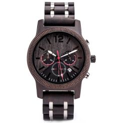COI Titanium Koa Wood Chronograph Watch With Steel Clasp(Length: 8.07 inches)-01804BB