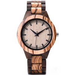COI Titanium Koa Wood Watch With Steel Clasp(Length: 7.87 inches)-01811BB