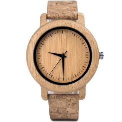 COI Titanium Koa Wood Genuine Leather Watch With Steel Clasp(Length: 8.66 inches)-01825BB