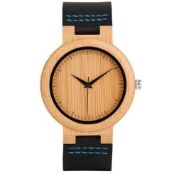 COI Titanium Koa Wood Genuine Leather Watch With Steel Clasp(Length: 7.87 inches)-01826BB