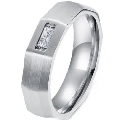 ***COI Titanium Gold Tone/Silver Ring With Cubic Zirconia-01863BB