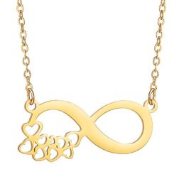 ***COI Gold Tone Titanium Infinity Heart Necklace(Length: 19.6 inches)-01876BB