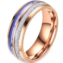 ***COI Rose Titanium Meteorite & Camouflage Dome Court Ring-01890BB