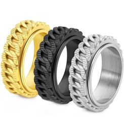 ***COI Titanium Black/Gold Tone/Silver Celtic Ring-01927BB