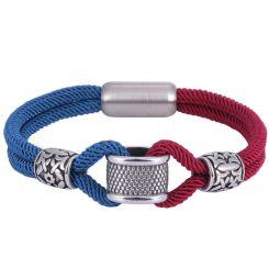 ***COI Titanium Black Silver Celtic Bracelet With Steel Clasp(Length: 8.07 inches)-01932BB