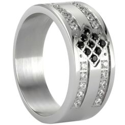 ***COI Titanium Ring With Cubic Zirconia-01948BB