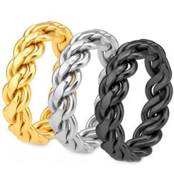 ***COI Titanium Black/Gold Tone/Silver Ring-01962BB