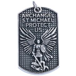 ****COI Titanium Black Silver St Michael Protect Us-02036BB