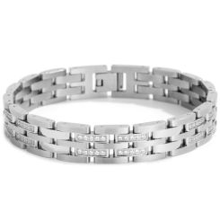 ****COI Titanium Cubic Zirconia Bracelet With Steel Clasp(Length: 8.66 inches)-02039BB