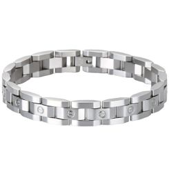 ****COI Titanium Black/Gold Tone/Silver Screws Bracelet With Steel Clasp(Length: 8.27 inches)-02076BB