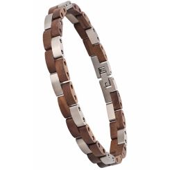 ****COI Titanium Koa Wood Bracelet With Steel Clasp(Length: 8.50 inches)-02131BB