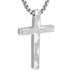 ****COI Titanium Black/Silver Cross Pendant-02141BB