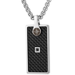 ****COI Titanium Black/Green Carbon Fiber Pendant With Cubic Zirconia-02176BB