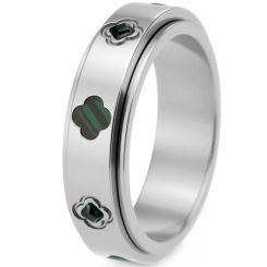 ****COI Titanium Gold Tone/Silver/Rose Ring With Cubic Zirconia & Abalone Shell-02224BB