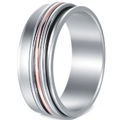 ****COI Titanium Rose Gold Tone Silver Ring-02233BB