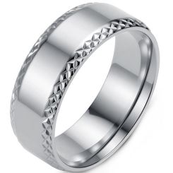 ****COI Titanium Black/Gold Tone/Silver Couple Wedding Ring-02266BB