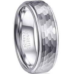 COI Titanium Hammered Ring-2093(Size:US4/10)