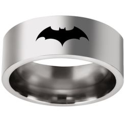 *COI Titanium Bat Man Pipe Cut Flat Ring - 3236