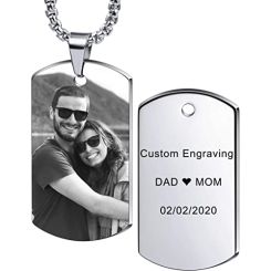 COI Titanium Dog Tag Pendant With Custom Photo Engraving-5476