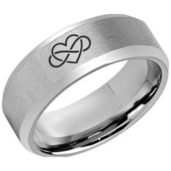 **COI Titanium Infinity Heart Beveled Edges Ring-5973