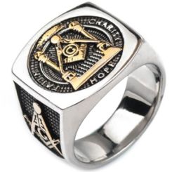 **COI Titanium Masonic Freemason Ring-7082