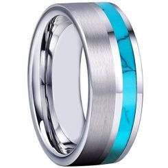 **COI Titanium Turquoise Pipe Cut Flat Ring-7213AA