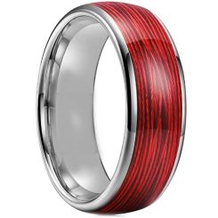 **COI Titanium Dome Court Ring With Red Wood-7265AA