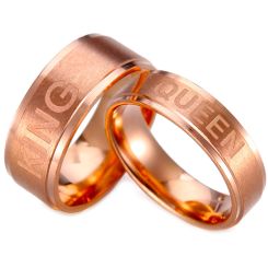 **COI Rose Titanium King Queen Step Edges Ring-7306