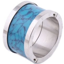 **COI Titanium Turquoise Ring With Roman Numerals-7340CC