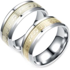 **COI Titanium Music Notes Beveled Edges Ring-7389BB