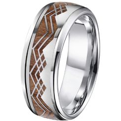**COI Titanium Ring With Wood-7468BB