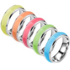 **COI Titanium Yellow/Orange/Red/Green/Blue Luminous Dome Court Ring-7508BB