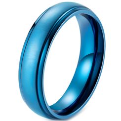 **COI Blue Titanium Step Edges Ring-7518BB