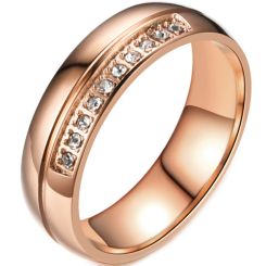 **COI Rose Titanium Ring With Cubic Zirconia-7556BB