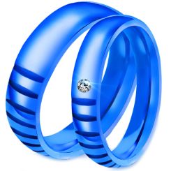 **COI Blue Titanium Couple Wedding Band Ring-7591BB