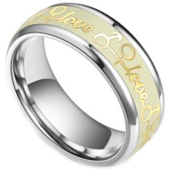 **COI Titanium Love Luminous Beveled Edges Ring-7623BB