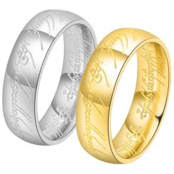**COI Titanium Gold Tone/Silver Lord of Rings Ring Power-7645BB