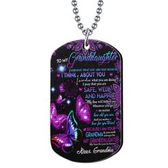 COI Titanium Black Purple To My Grand Daughter Tag Pendant-7719BB