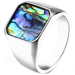 **COI Titanium Abalone Shell Ring-7930BB